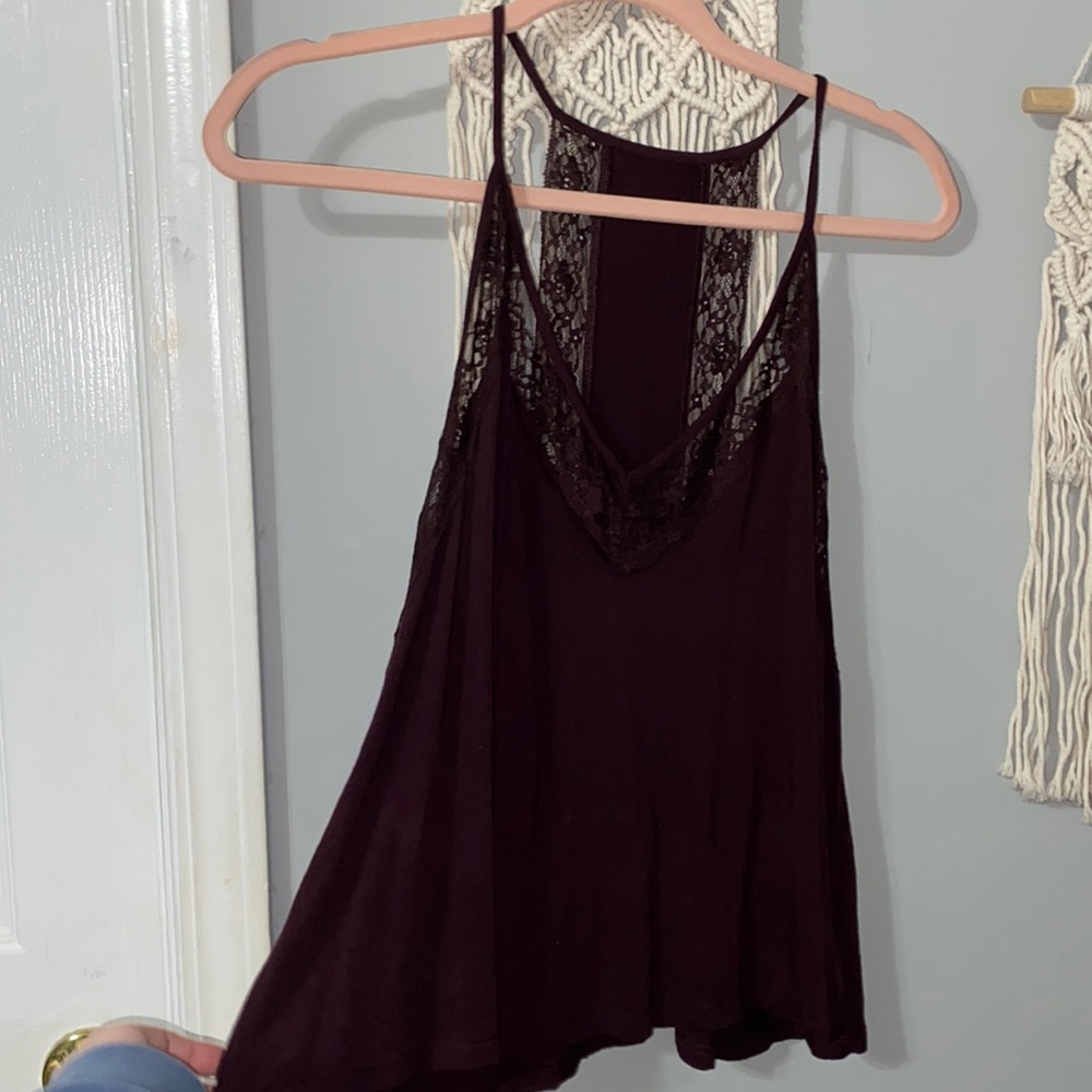 Maroon Lace Tank Soft&Sexy